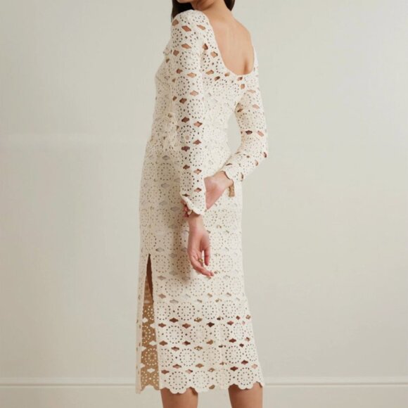 Cara Cara Marsielle Crocheted Cotton Midi Dress NWT Size Medium Retail $595 - Picture 2 of 4